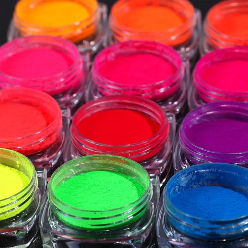 13 Colors Neon Phosphor Nail Pigment Powder Set - color: 13pcs Fluorescent Powder