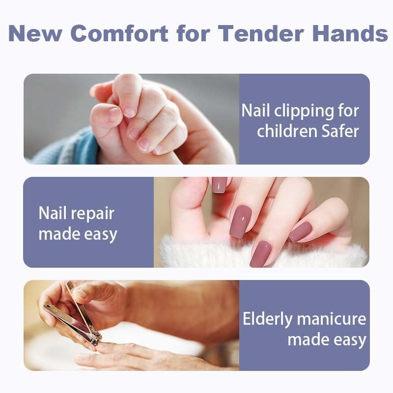 Electric-Nail-Clipper-for-Seniors-Smart Automatic Fingernail Clipper 4 in 1- Electric Nail Trimmer with Light &Nail Scraps All Ages-Toe Nail Trimmer/toenail Clipper for Men/Old-Clipper Dark Silver