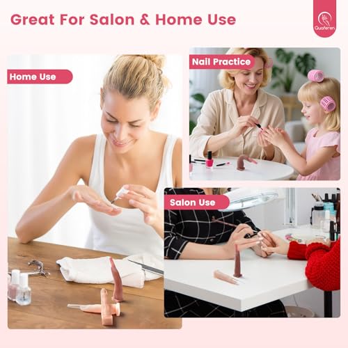 2PCS Silicone Practice Fingers for Acrylic Nails, Square Base, No.1 - color: Square Base-2PCS Color 1