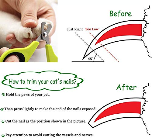 Pet Nail Clippers, Cat & Kitten Claw Nail Clipper Safe Sharp Trimmer - color: Green