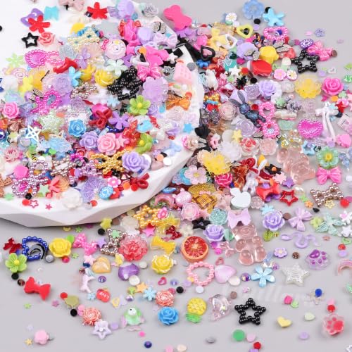 2000Pcs Junk 3D Nail Charms Bulk Y2k Cute Nail Gems for Nails Design Kit - color: Multicolor