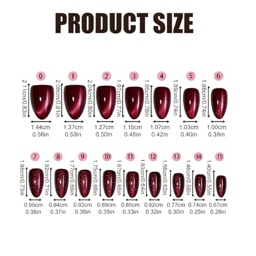 Dark Brown Cat Eye Press on Nails Short Almond Glitter Fake Nails 30 Pcs - color: Style-13