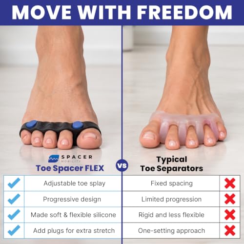 Spacer Mobility Toe Spacer Flex, Silicone Toe Separators for Men & Women - size: Flex