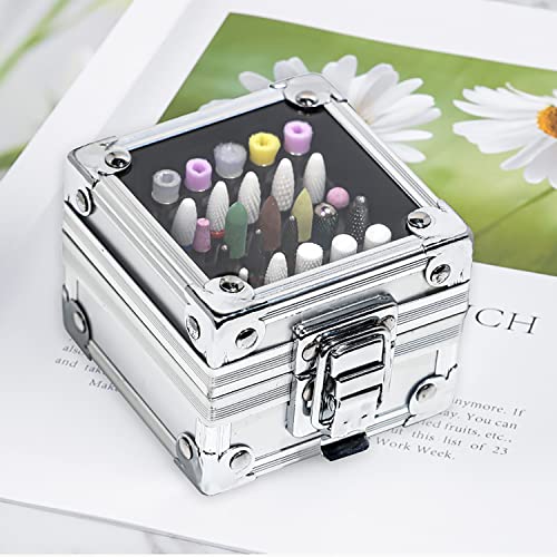 Framendino, Nail Drill Bits Holder Container Stand Manicure Tools Polishing Heads Storage Box - color: 25 Holes