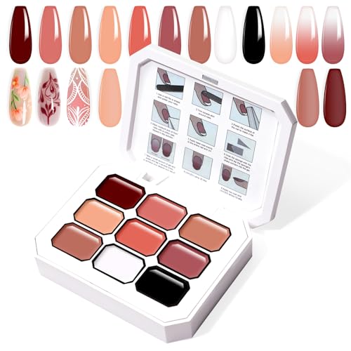 9 Colors Pat Painting Nail Gel,Hema＆TPO Free - color: Terracotta Blush（01）