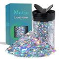 Matio Holographic Chunky Glitter, 7.8oz/220g Silver Craft Glitter - color: L-Silver