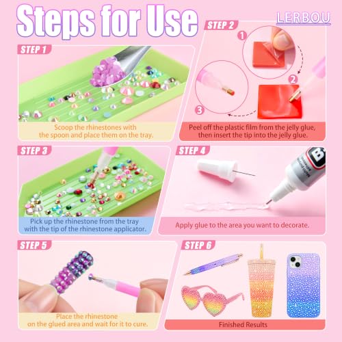 99000Pcs Resin Jelly Rhinestones Bedazzling Kit with 11 Boxes