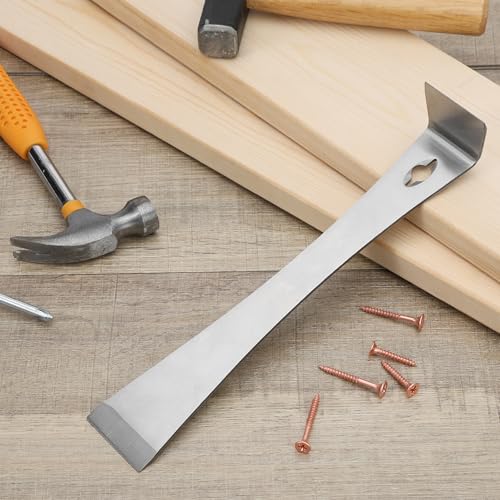 Bates- Flat Pry Bar Scraper, 3pcs, 5-1/2", 7-1/4" and 9-1/4", Stainless Steel, Trim Puller Tool for Baseboard