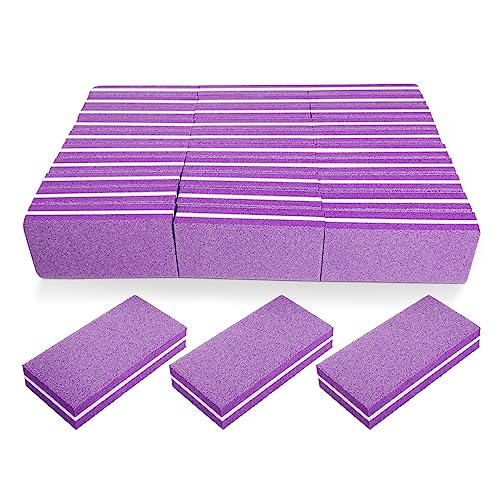 Nail Buffers (30 Pcs), Buffer Block Nail File for Acrylic and Natural Nails, 100/180 Grit Small Nail Buffer Block Bulk Buffing Nail Buff limas para unas acrilicas Professional Manicure Set Purple - size: 30 Pcs Buffer Blocks Purple