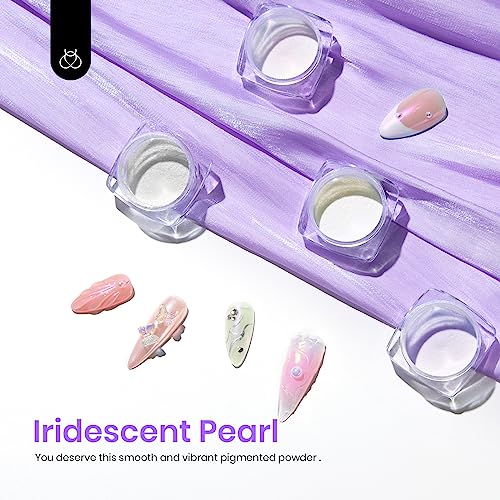 Beetles Pearl Chrome Nail Powder 4 Colors Metallic Mirror Effect - color: A - White-4