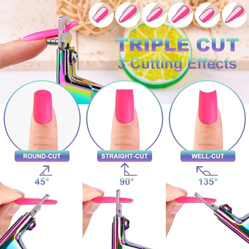 Chameleon Adjustable Nail Clippers with Magnets Sizers Nail Tip Cutter - color: 28 Silver-metal, size: Samll Handle