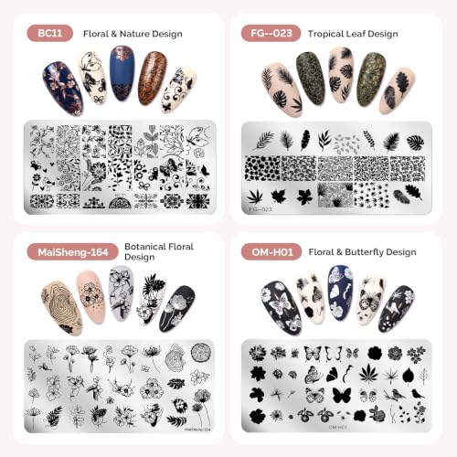 MelodySusie Nail Stamping Plates Set 3, Reusable Nail Art Plates, 8PCS - color: Silver