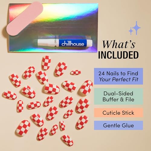 Chillhouse - Chill Tips, Press on Nails Kit - That's Amore (Oval) - 30 Nail Shapes & Sizes - Up to 2 Weeks of Wear - Customizable Fit - Reusable - Latina Founded & Women Owned - Beauty & Self Care - color: That's Amore