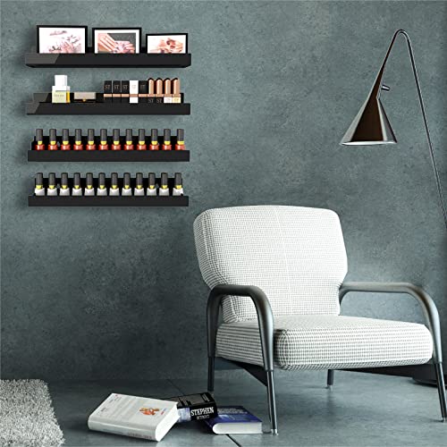 8 Pack 15 Inch Black Acrylic Floating Wall Shelves, Kids Bookshelf - color: 15in-black- 8 Pack