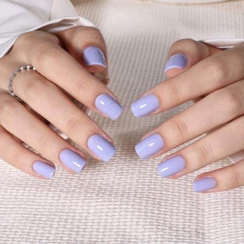 Lavender Press On Nails, Short Square Soft Lilac Nails, 30 Ct - color: B3-Soft Lilac