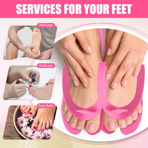 JaGely 100 Pairs Disposable Pedicure Flip Flops EVA Spa Pink, 0.2cm - color: Pink, size: Medium