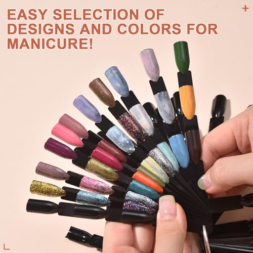 300 Tips Black Nail Swatch Sticks 3 in 1 Nail Display Sticks - color: Black