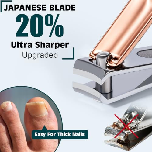 Nail Clippers Set, Fingernail and Toenail Clipper Cutters Trimmers Kit - color: 3Pack - Rose Gold