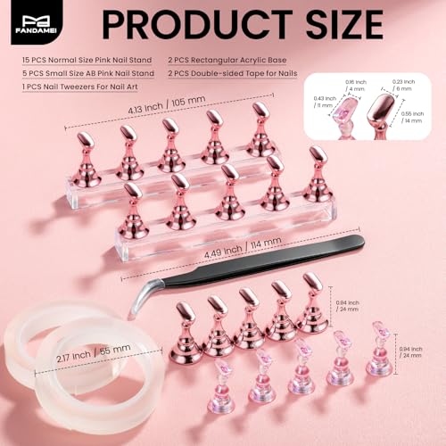 FANDAMEI Press On Nail Stand, 20PCS Nail Stands, Nail Stand For Press Ons - color: Pink