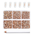 Beadsland Flatback Rhinestones, Light Peach, 7200pcs Mixed 6 Sizes - color: Light Peach