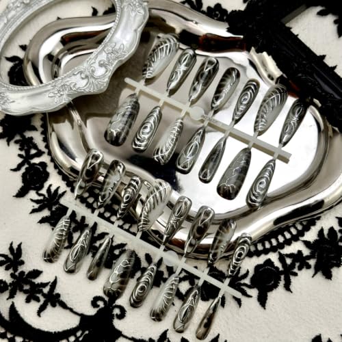 30pcs Gothic Press On Nails Halloween Eye Design Acrylic Fake Nails - color: Halloween Press on Nails 16