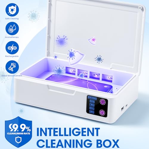 Nail Tool Cleaner Box, With Blue Light Portable USB Charge