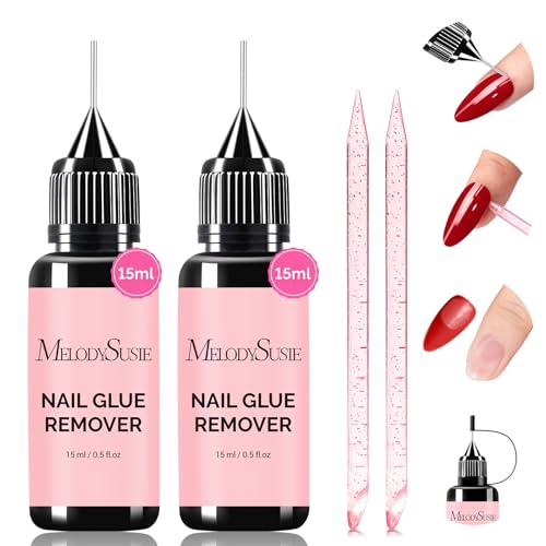 MelodySusie Acetone Free Nail Glue Remover for Press On Nails, 15ml, 2PCS - size: 1.05 Fl Oz (Pack of 1)