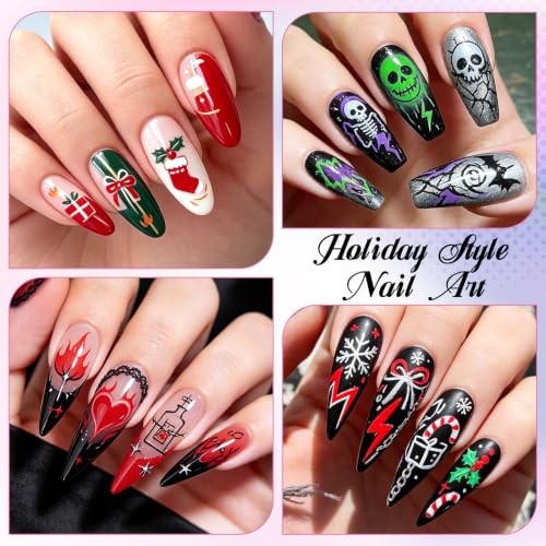 12 Colors Nail Art Pens Set, TOROKOM Nail Art Markers 3D Nail Polish Pens - color: 12 Color-H