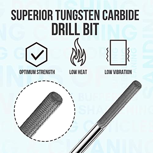 Makartt Cuticle Nail Drill Bit 3/32 Inch Tungsten Carbide Nail Prep 3XF - size: 1 Count (Pack of 1)