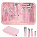 26Pcs Manicure Nail Clipper Set for Women Gift, Pink Case - color: Pink