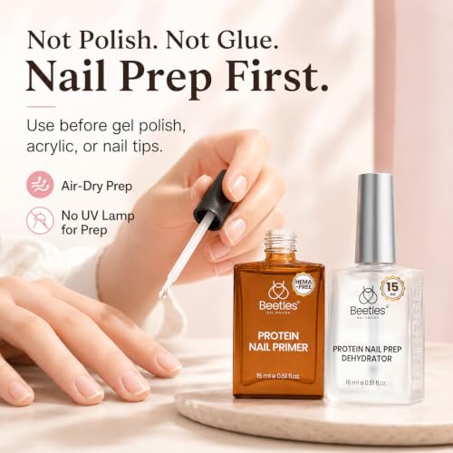 Beetles 15ml Protein Nail Prep Dehydrator and Primer Set - color: E-Clear-2