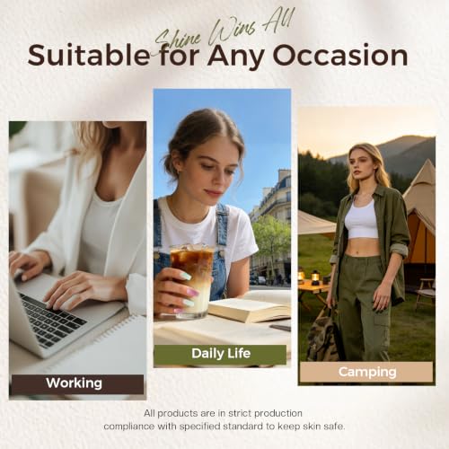 Morovan Workwear Nail Polish Set: Green Dark Olive Brown Nude Women Gift - color: Workwear Neutrals