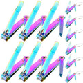 12 Pieces Nail Clippers Stainless Steel Set, Rainbow - color: Rainbow