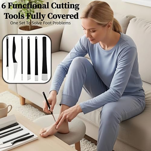 Professional 6-Piece Ingrown Toenail Tool Kit, Stainless Steel Foot Callus Remover & Pedicure Tools Set with Storage Case, Heavy Duty Durable Foot Rasp for Dead Skin Corn, Home Use