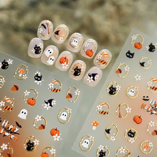 Nail Stickers Halloween - Cute Ghost, Pumpkin, Cat - color: Color-31