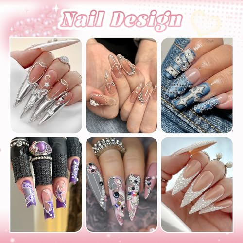 1-3MM Small Nail Beads Metal Caviar Beads Silver Nail Charms and Gems Ball - color: 14 Small Silver Nail Beads