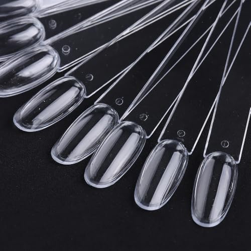 SUTOKAKA 150 Pcs Clear Nail Swatch Sticks with Ring, Oval Shape - color: Clear Oval New 150pcs