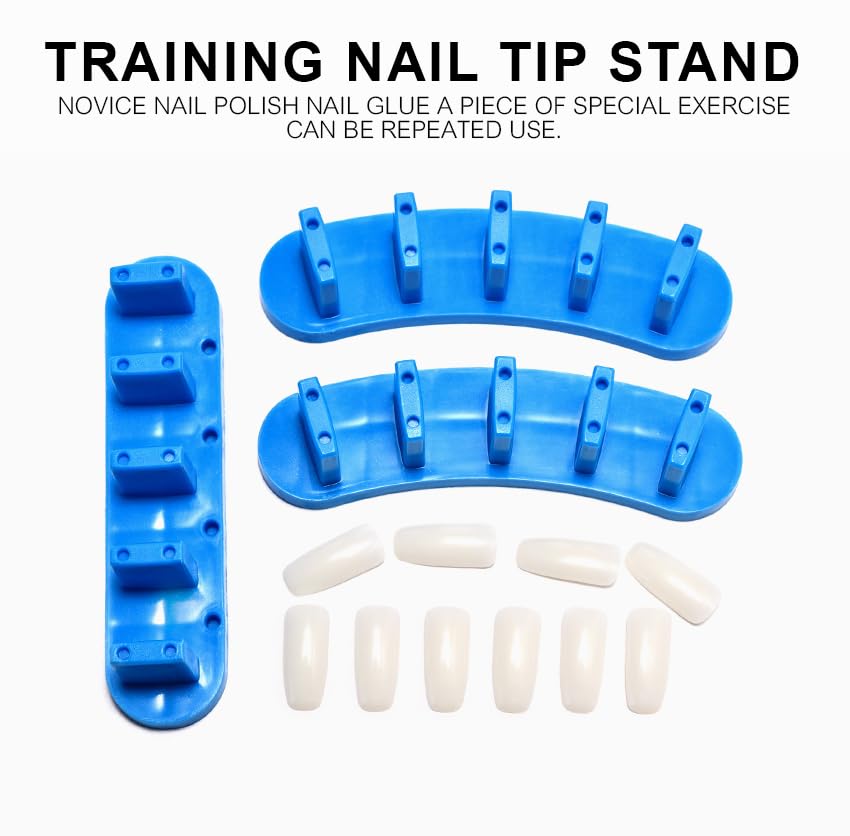 Nail Tip Practice Display Stand Set for Gel Nail Training - color: Purple