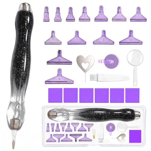 26 Piece 5D Ergonomic Diamond Art Painting Pens Kit,black - color: Black