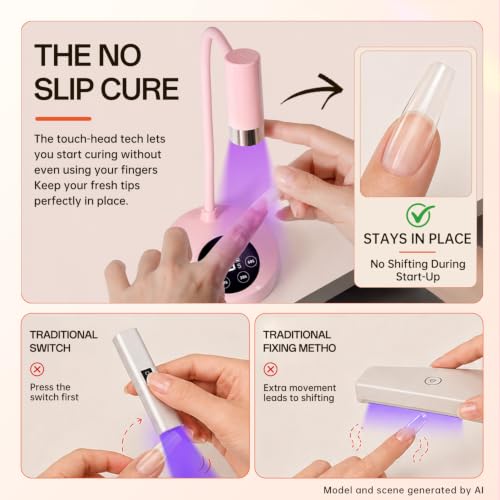 Mlogiroa UV Nail Lamp for Gel Nails Touch Sensor, Single Finger Curing Lamp