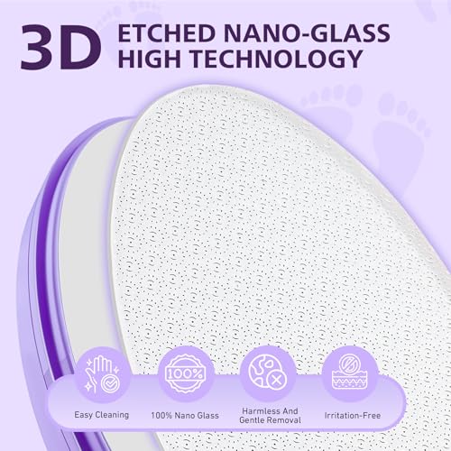 BALUCA Glass Foot File Callus Remover for Feet - Nano Glass Foot Scraper Scrubber Dead Skin Removal for Cracked Heels,Professional Pedicure Tool for Home, Salon, and Travel (Purple) - color: Purple