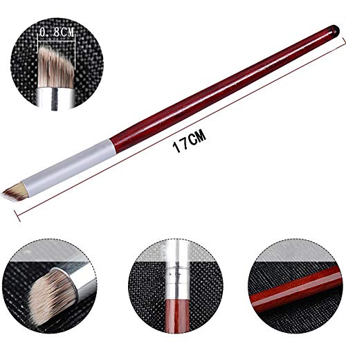 3Pcs Ombre Nail Brush Set Double-Head Sponge Pen Wooden Nail Gradient Brush with 4Pcs Replaceable Sponge Acrylic Nail Art Brushes Blending Manicure Design Tools - color: white, red
