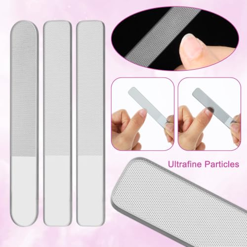 7 PCS Glass Nail File Kit Glass Files for Nails Etched