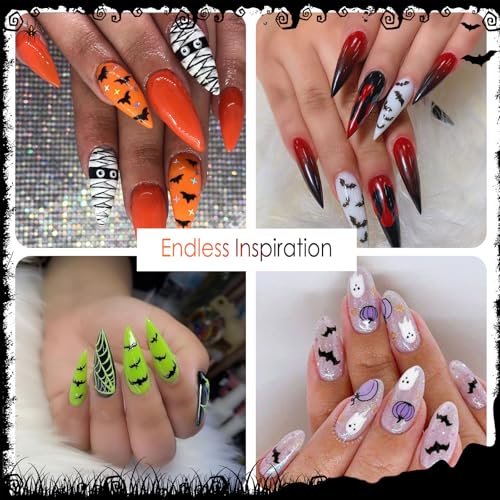 Laza 2g Halloween Chunky Glitter Bat Shaped Confetti Nail Charms - color: Laser Black
