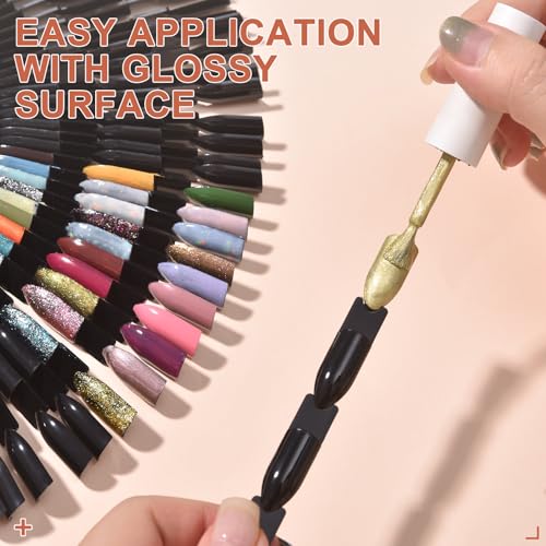 300 Tips Black Nail Swatch Sticks 3 in 1 Nail Display Sticks - color: Black