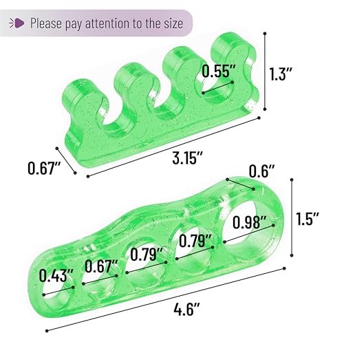 Dr. JK- ToePal Gel Toe Separator, 2 Pairs, Toe Spacers, Bunion Corrector - color: Green, size: 2 Pairs