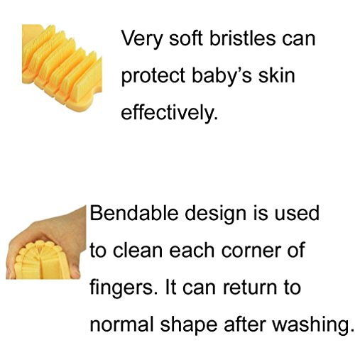 Baby Nail Brush, Kids Nail Scrubber Brush, Toddler Scrub, Yellow - color: Yellow