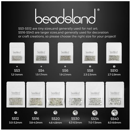 Beadsland Flat Back Crystal Rhinestones,Crystal AB, SS30, 288pcs - color: Crystal AB, size: SS30/288pcs