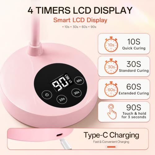 Mlogiroa UV Nail Lamp for Gel Nails Touch Sensor, Single Finger Curing Lamp