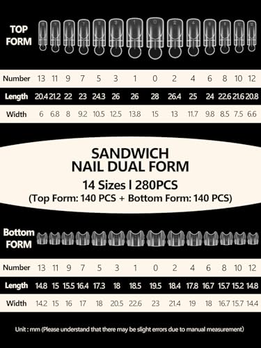 EBANKU Original Sandwich Nails Dual Forms - color: Short Square